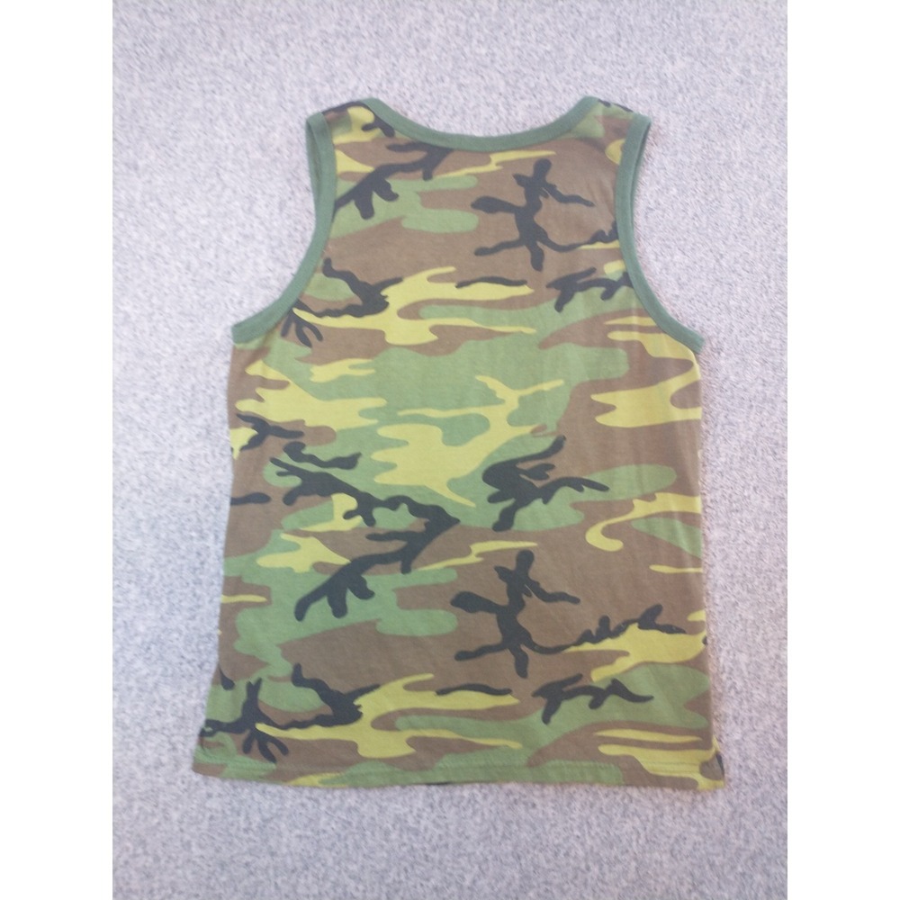Rothco Mens Small Woodland Camo Graphic Tank Top Green Sleeveless Shirt - Picture 2 of 9